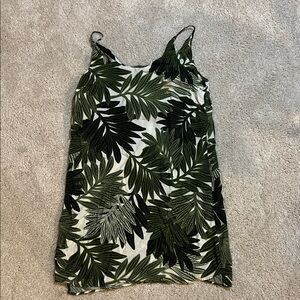 Topshop Green Leaf Pattern Dress